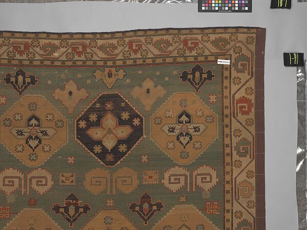 Shield Carpet, Cotton (warp, weft), wool (pile); symmetrically woven pile