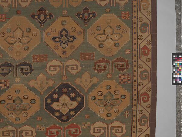 Shield Carpet, Cotton (warp, weft), wool (pile); symmetrically woven pile