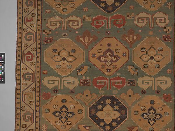 Shield Carpet, Cotton (warp, weft), wool (pile); symmetrically woven pile
