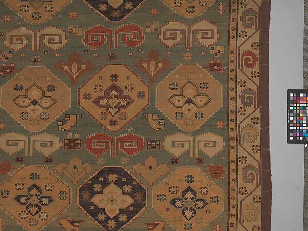 Shield Carpet, Cotton (warp, weft), wool (pile); symmetrically woven pile
