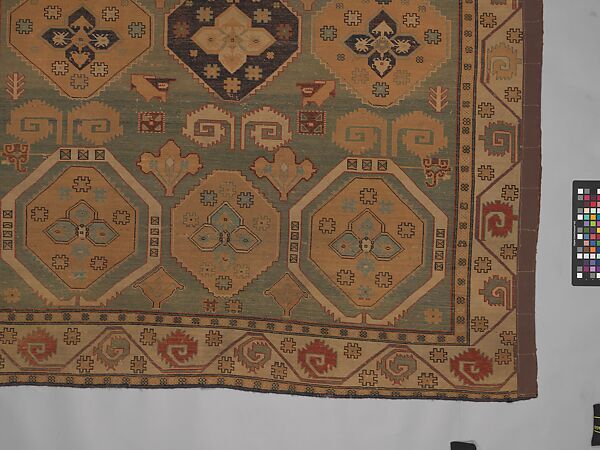 Shield Carpet, Cotton (warp, weft), wool (pile); symmetrically woven pile