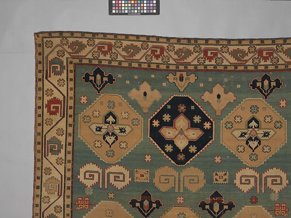 Shield Carpet, Cotton (warp, weft), wool (pile); symmetrically woven pile
