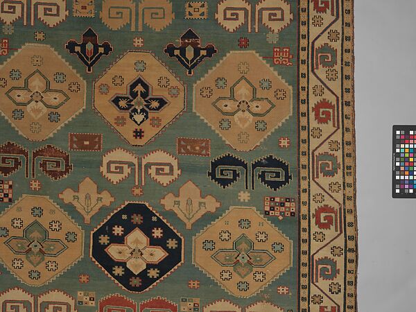 Shield Carpet, Cotton (warp, weft), wool (pile); symmetrically woven pile