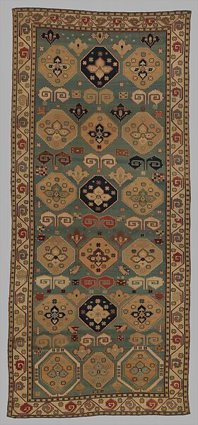 Shield Carpet, Cotton (warp, weft), wool (pile); symmetrically woven pile 