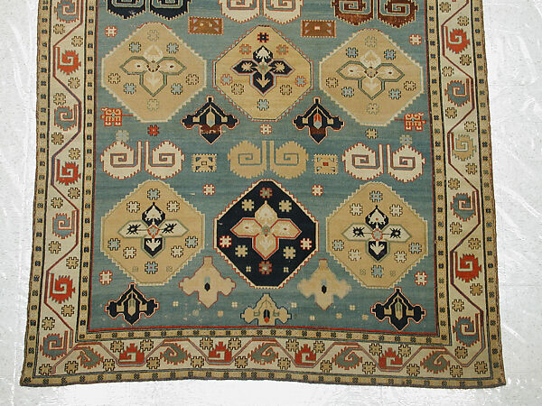 Shield Carpet, Cotton (warp, weft), wool (pile); symmetrically woven pile