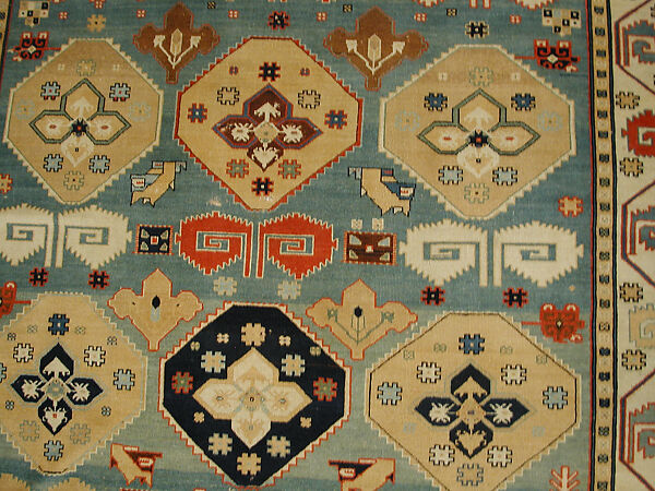 Shield Carpet, Cotton (warp, weft), wool (pile); symmetrically woven pile