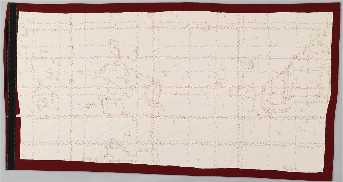 Fragment of a Carpet with Quatrefoil Design, Wool (warp, weft, and pile); symmetrically knotted pile