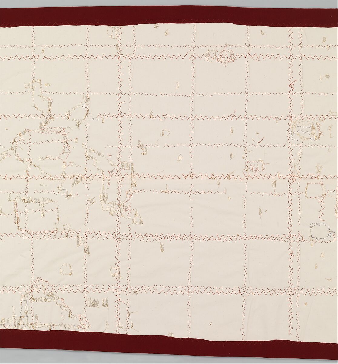 Fragment of a Carpet with Quatrefoil Design, Wool (warp, weft, and pile); symmetrically knotted pile