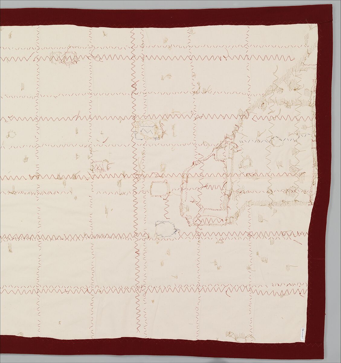 Fragment of a Carpet with Quatrefoil Design, Wool (warp, weft, and pile); symmetrically knotted pile