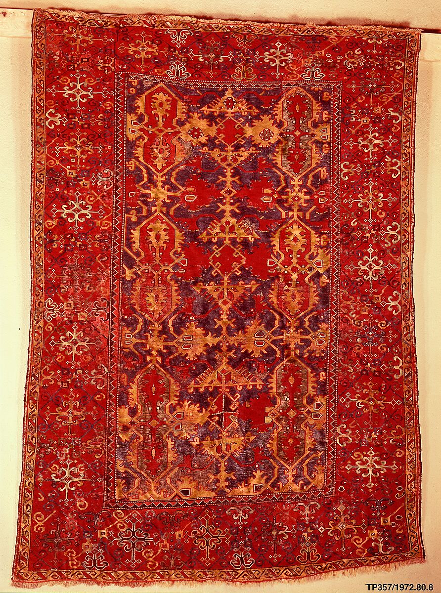Carpet, Wool (warp, weft, and pile); symmetrically knotted pile