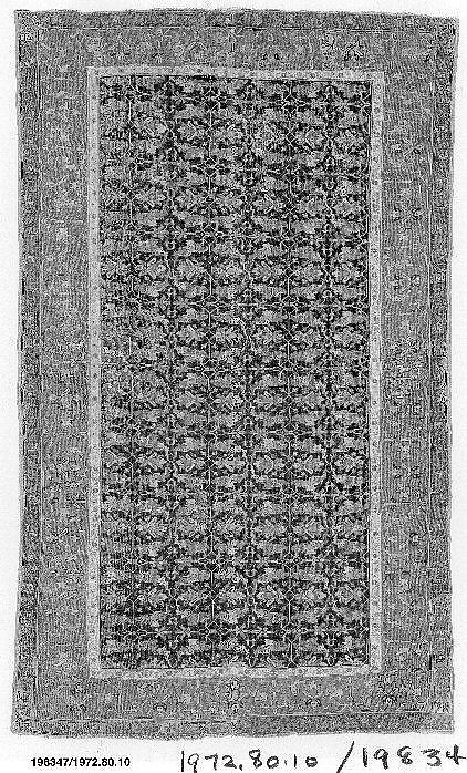 Lotus-Patterned Ushak Carpet, Wool (warp, weft, and pile); symmetrically knotted pile