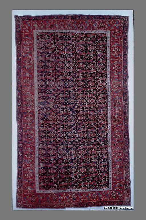 Lotus-Patterned Ushak Carpet, Wool (warp, weft, and pile); symmetrically knotted pile