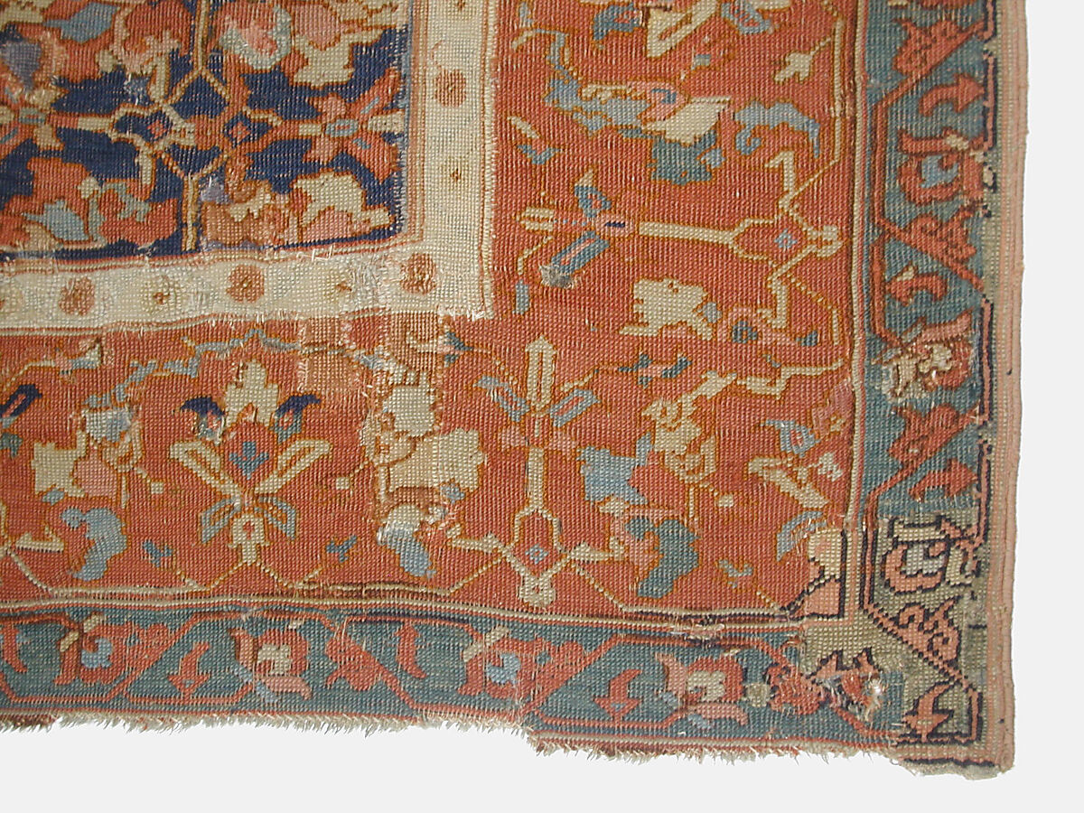 Lotus-Patterned Ushak Carpet, Wool (warp, weft, and pile); symmetrically knotted pile