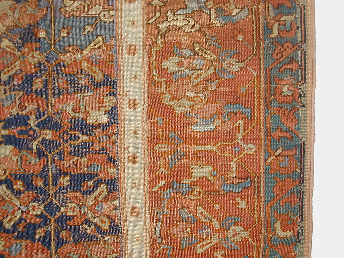Lotus-Patterned Ushak Carpet, Wool (warp, weft, and pile); symmetrically knotted pile