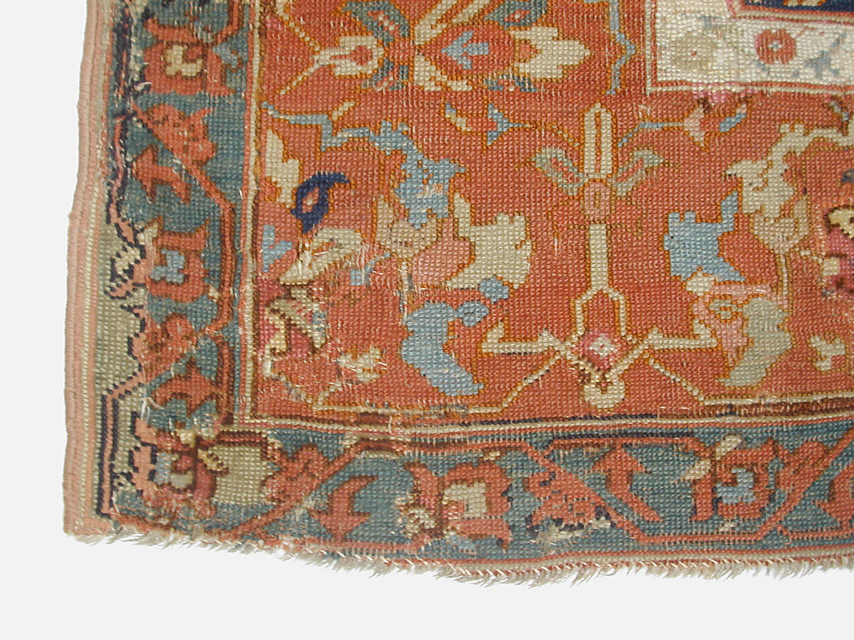 Lotus-Patterned Ushak Carpet, Wool (warp, weft, and pile); symmetrically knotted pile