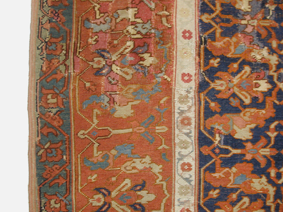 Lotus-Patterned Ushak Carpet, Wool (warp, weft, and pile); symmetrically knotted pile