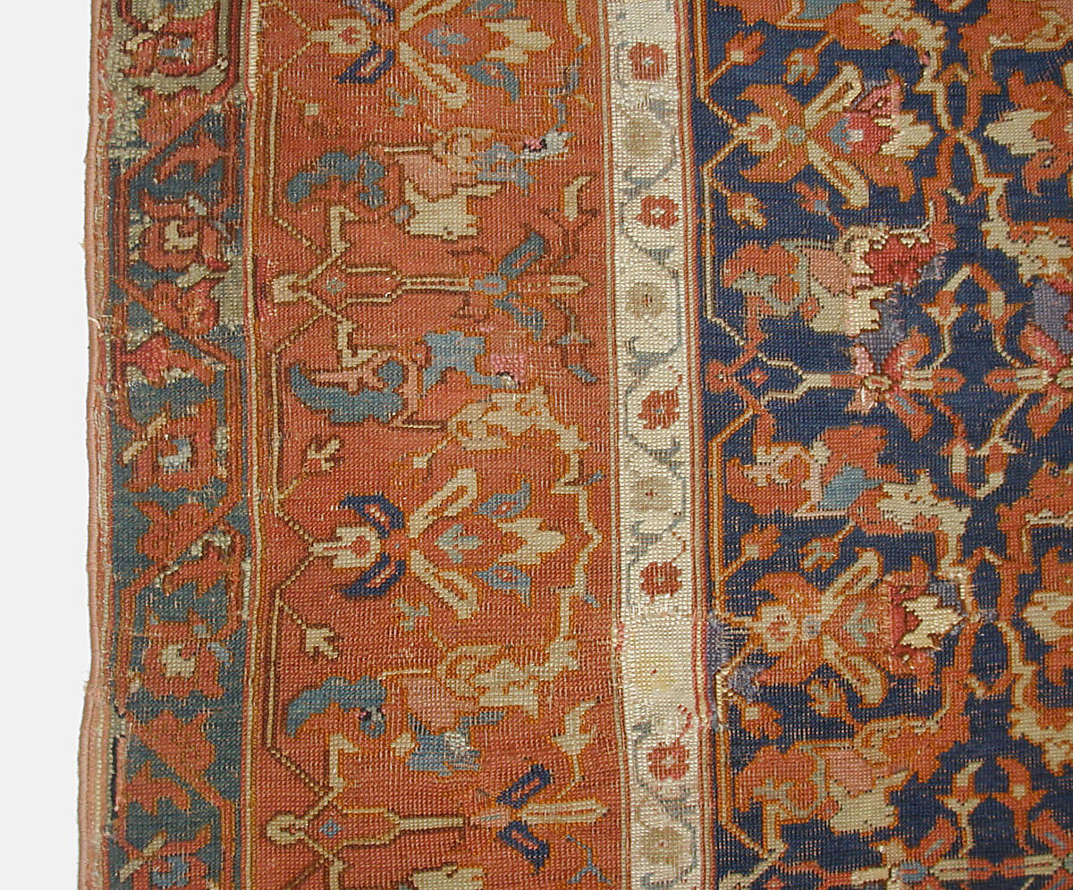Lotus-Patterned Ushak Carpet, Wool (warp, weft, and pile); symmetrically knotted pile