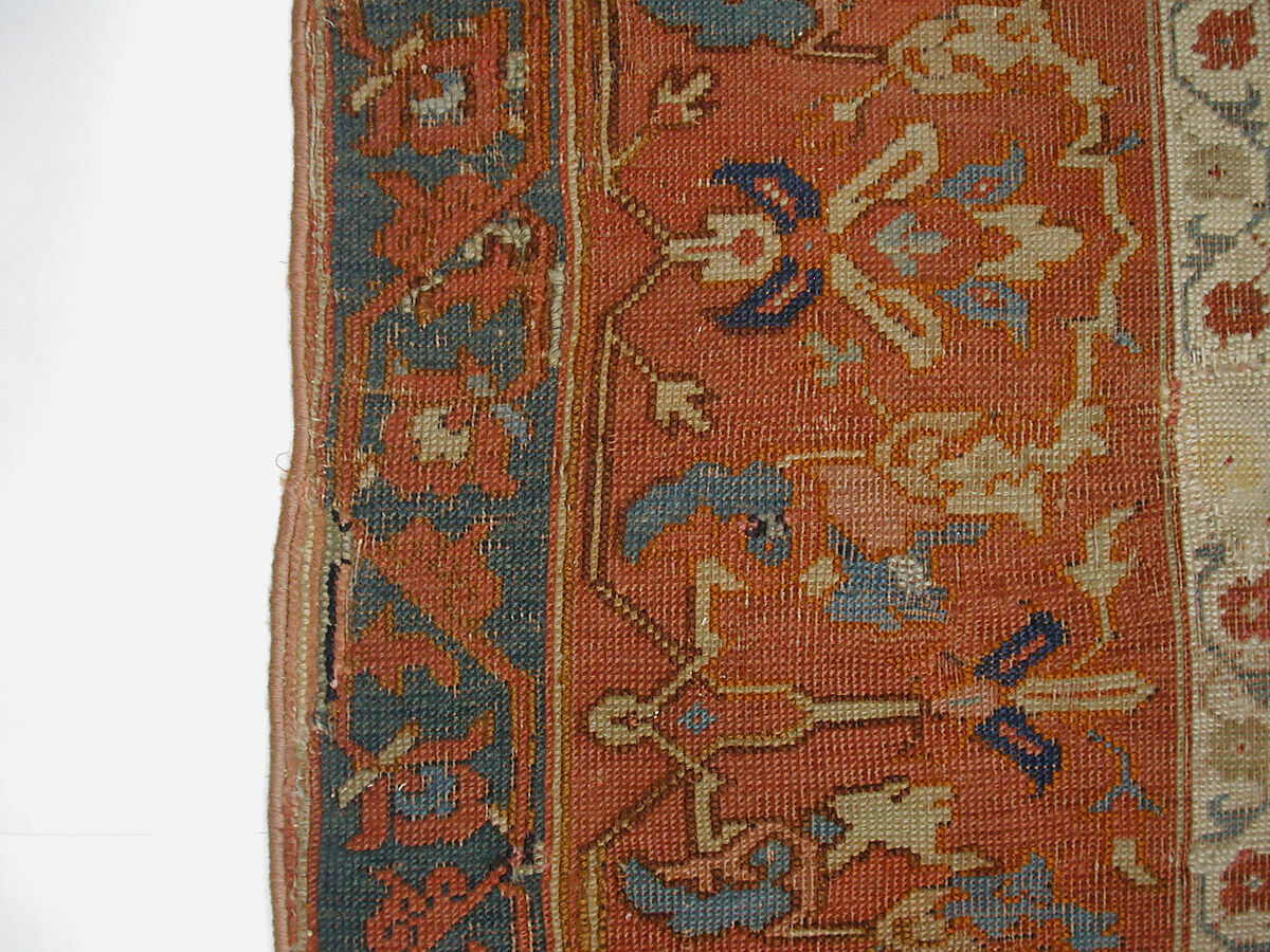 Lotus-Patterned Ushak Carpet, Wool (warp, weft, and pile); symmetrically knotted pile