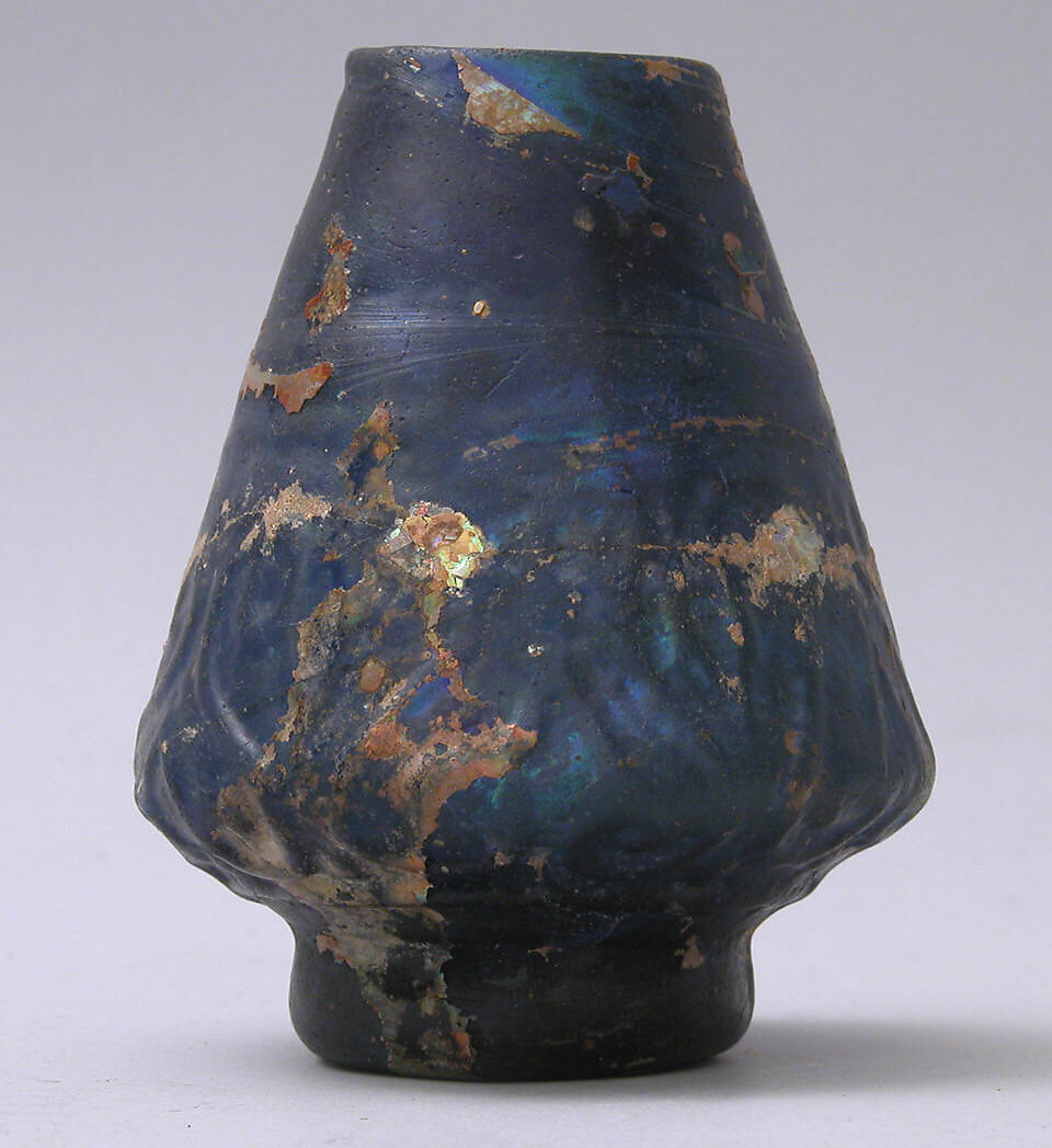 Vial, Glass; mold blown, tooled on the pontil 