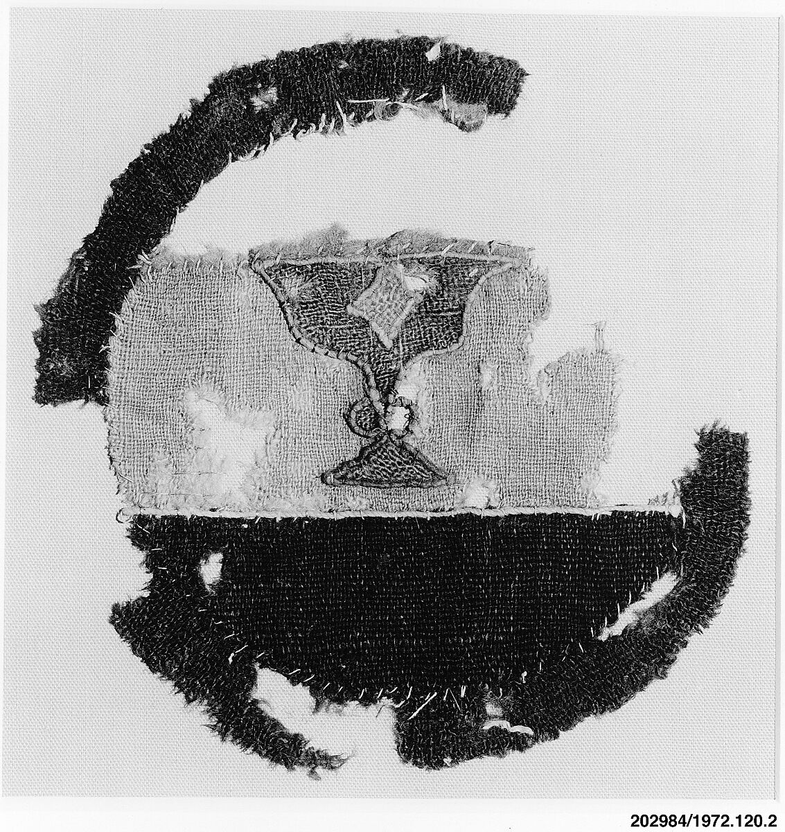 Textile Fragment, Wool; appliqued and embroidered