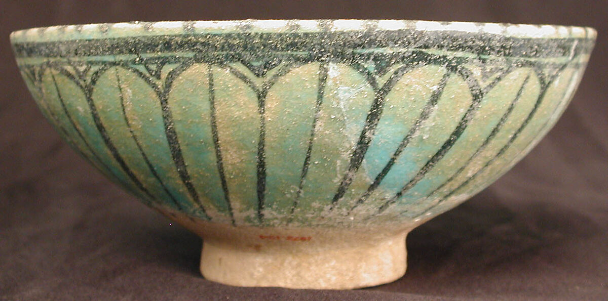 Bowl, Stonepaste; molded and painted under transparent glaze