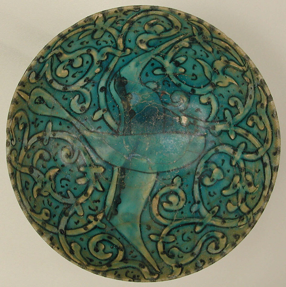 Bowl, Stonepaste; molded and painted under transparent glaze