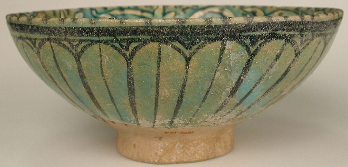 Bowl, Stonepaste; molded and painted under transparent glaze