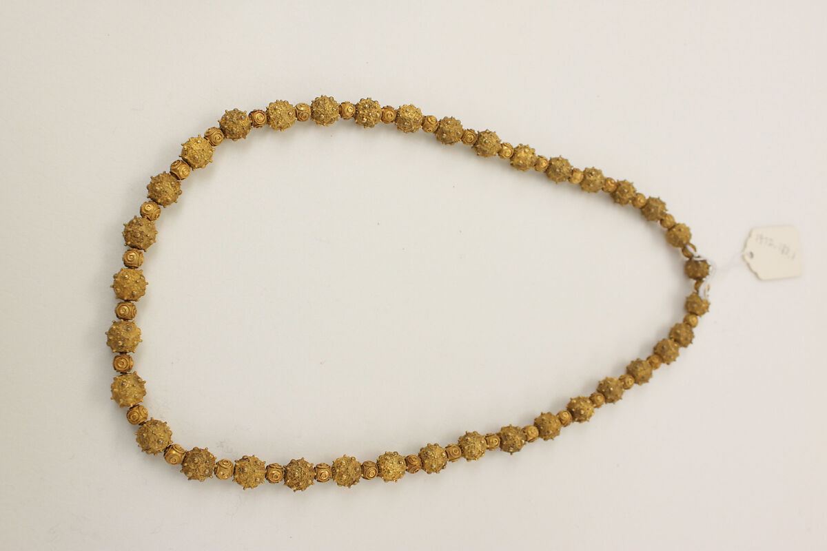 Necklace, Gold (sheet); granulation and twisted wire