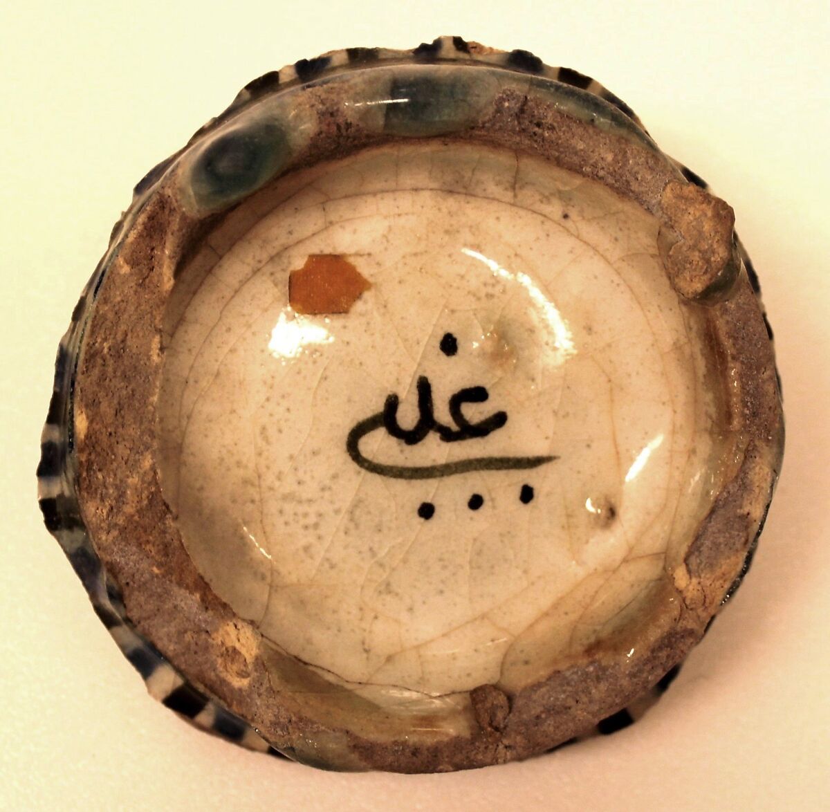 Ceramic Fragment, Stonepaste; painted under transparent glaze