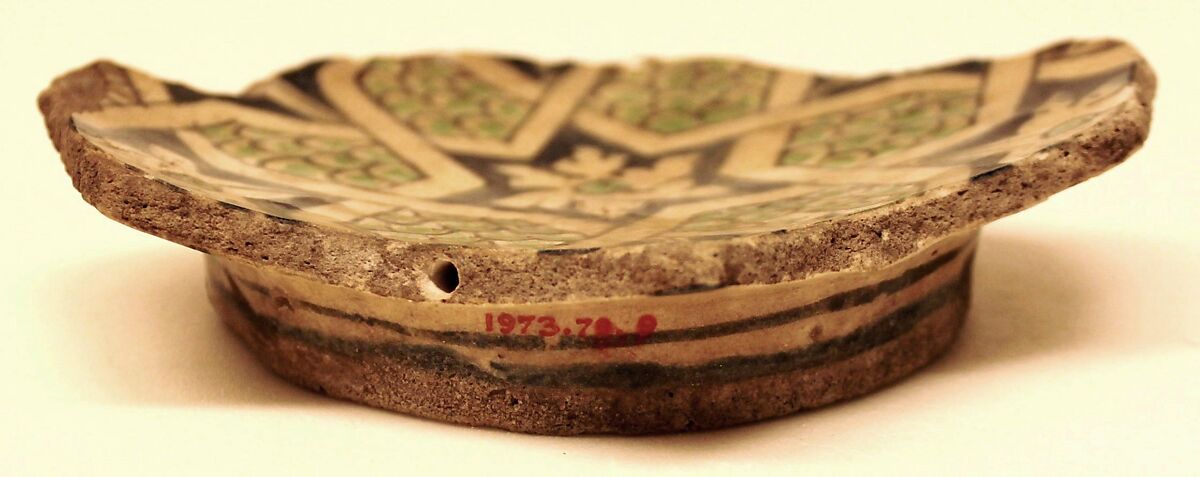 Ceramic Fragment, Stonepaste; painted under transparent glaze