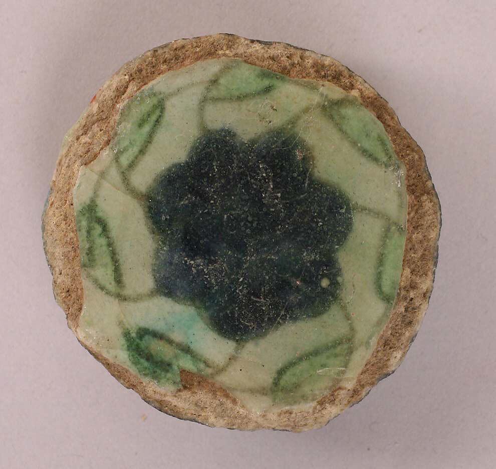 Fragment of a Bowl or Cup, Stonepaste; painted under transparent glaze 