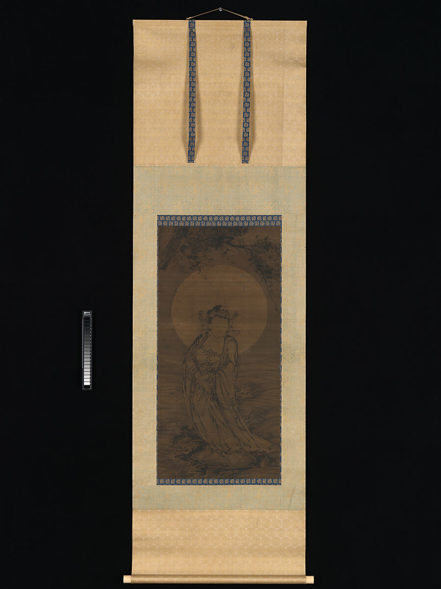 White-Robed Kannon, Hanging scroll; ink on silk, Japan