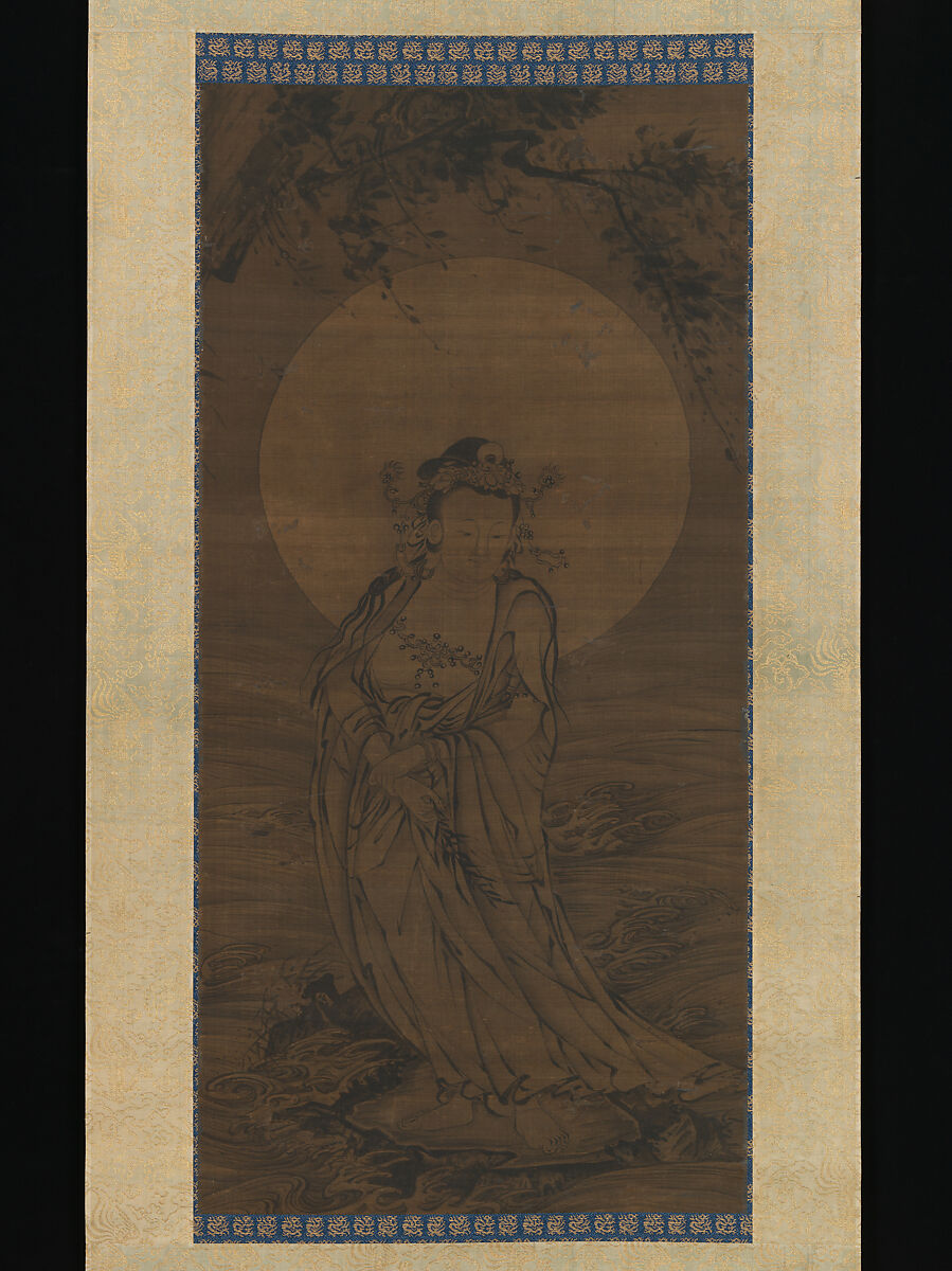 White-Robed Kannon, Hanging scroll; ink on silk, Japan 