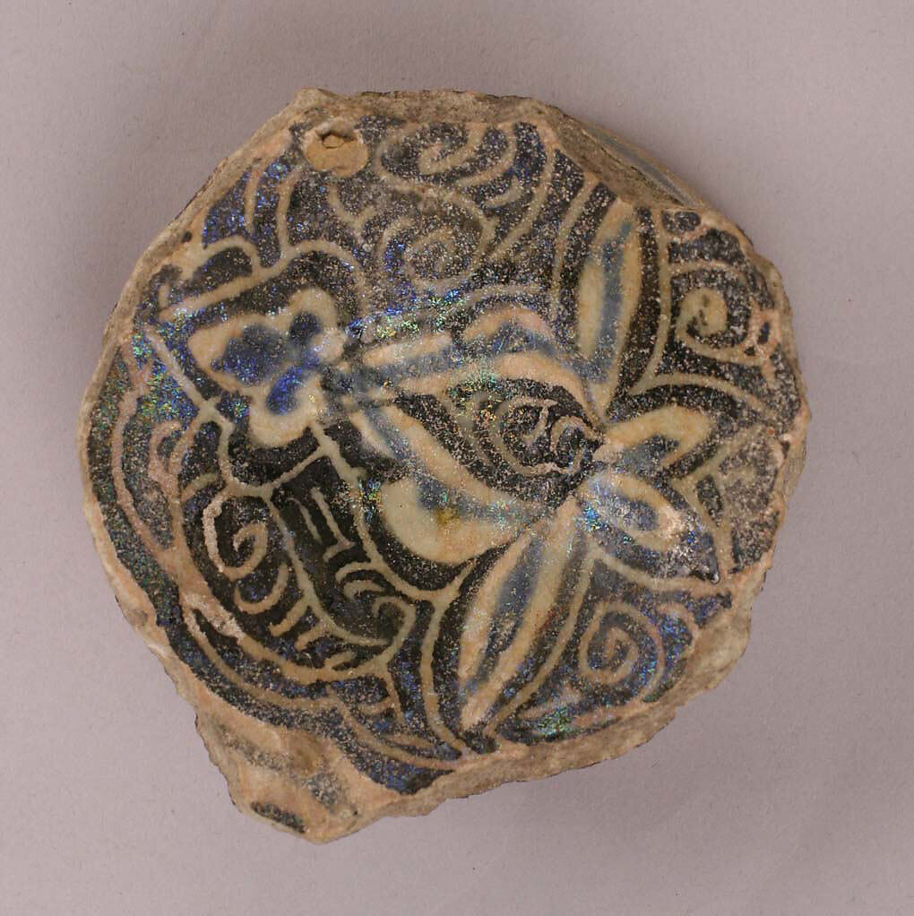 Ceramic Fragment, Stonepaste; painted under transparent glaze 