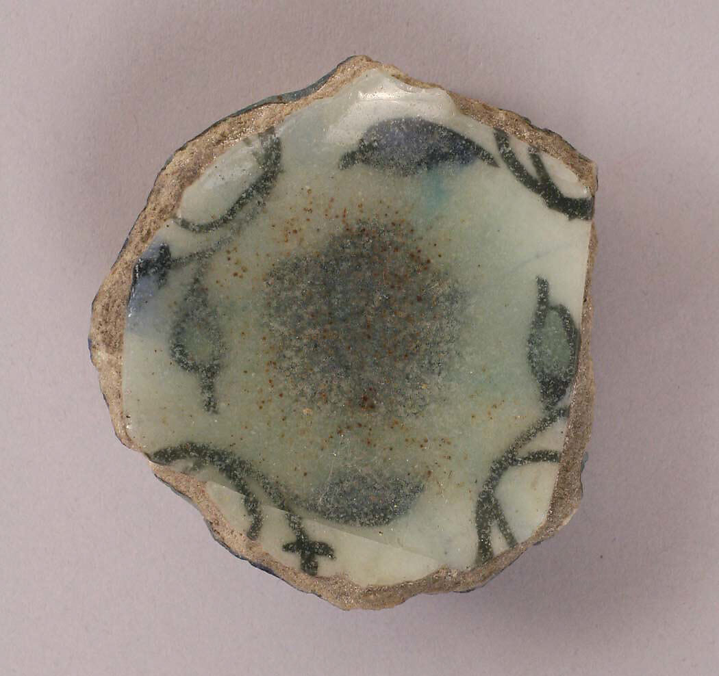 Ceramic Fragment, Stonepaste; painted under transparent glaze 