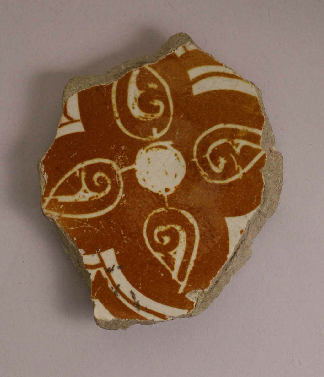 Ceramic Fragment, Stonepaste; painted under transparent glaze 