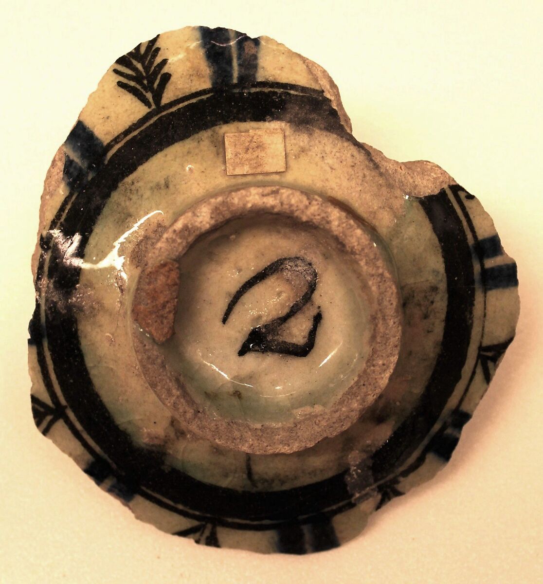 Ceramic Fragment, Stonepaste; painted under transparent glaze