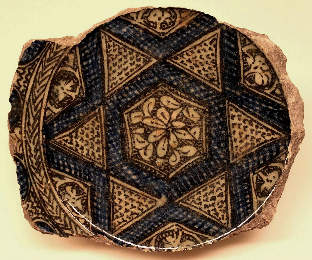 Ceramic Fragment, Stonepaste; painted under transparent glaze 