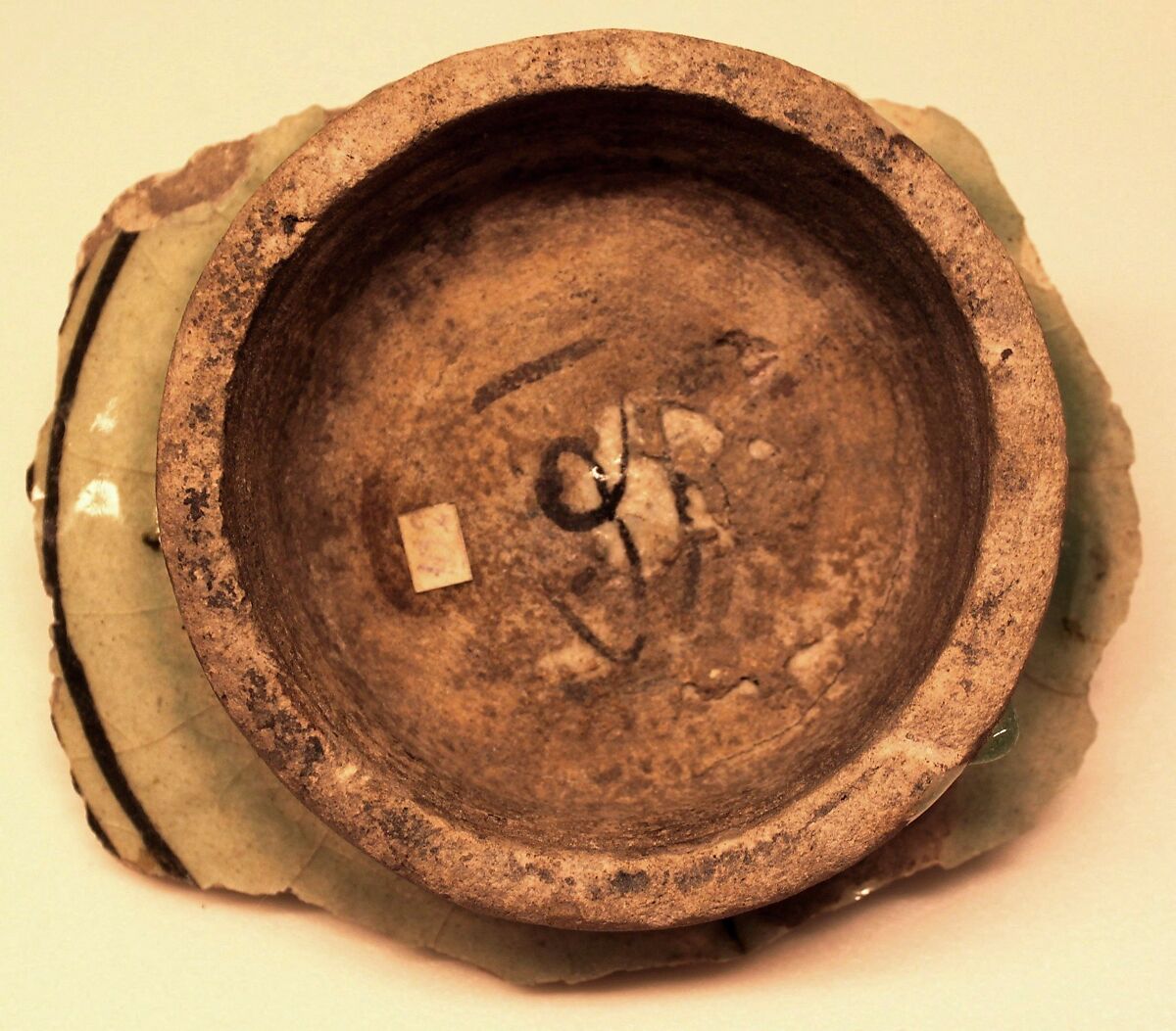 Ceramic Fragment, Stonepaste; painted under transparent glaze