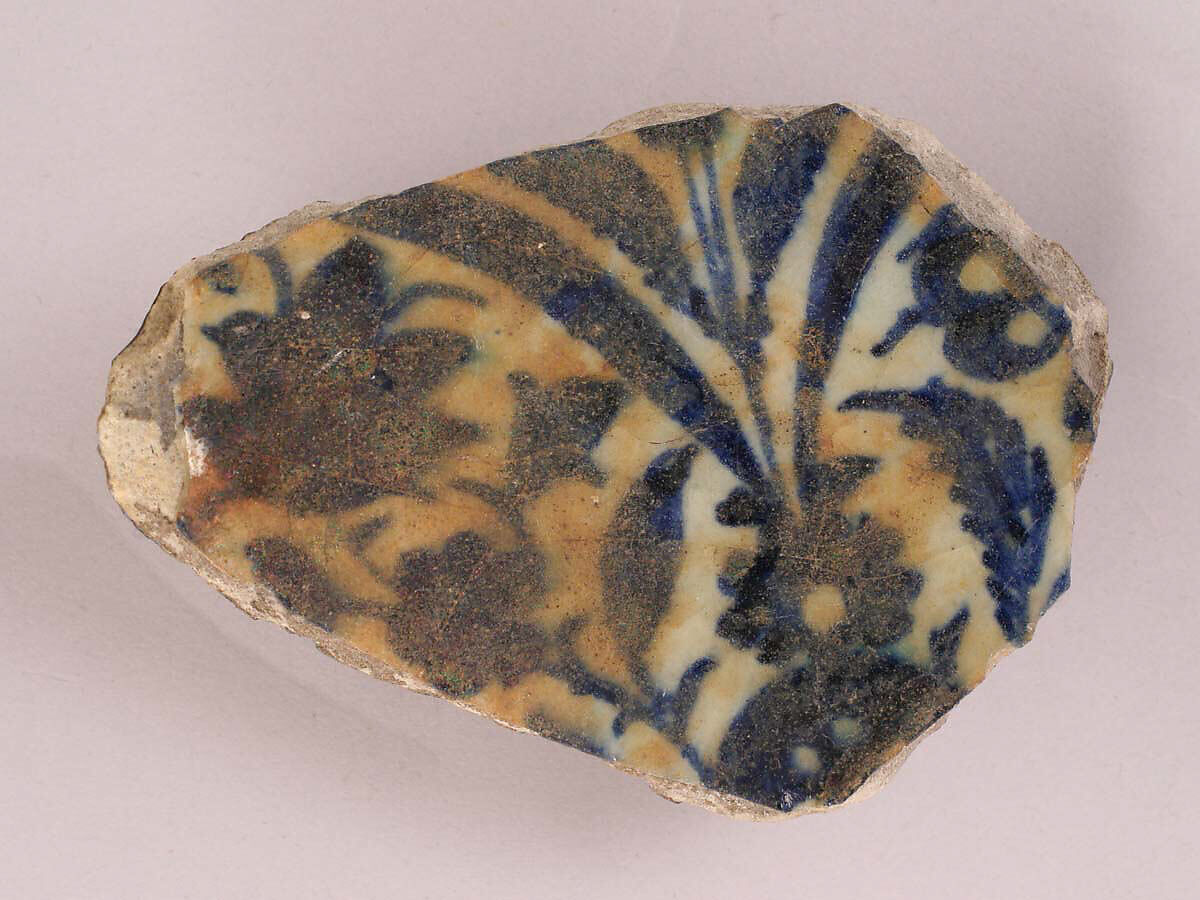 Fragment, Stonepaste; painted under transparent glaze 