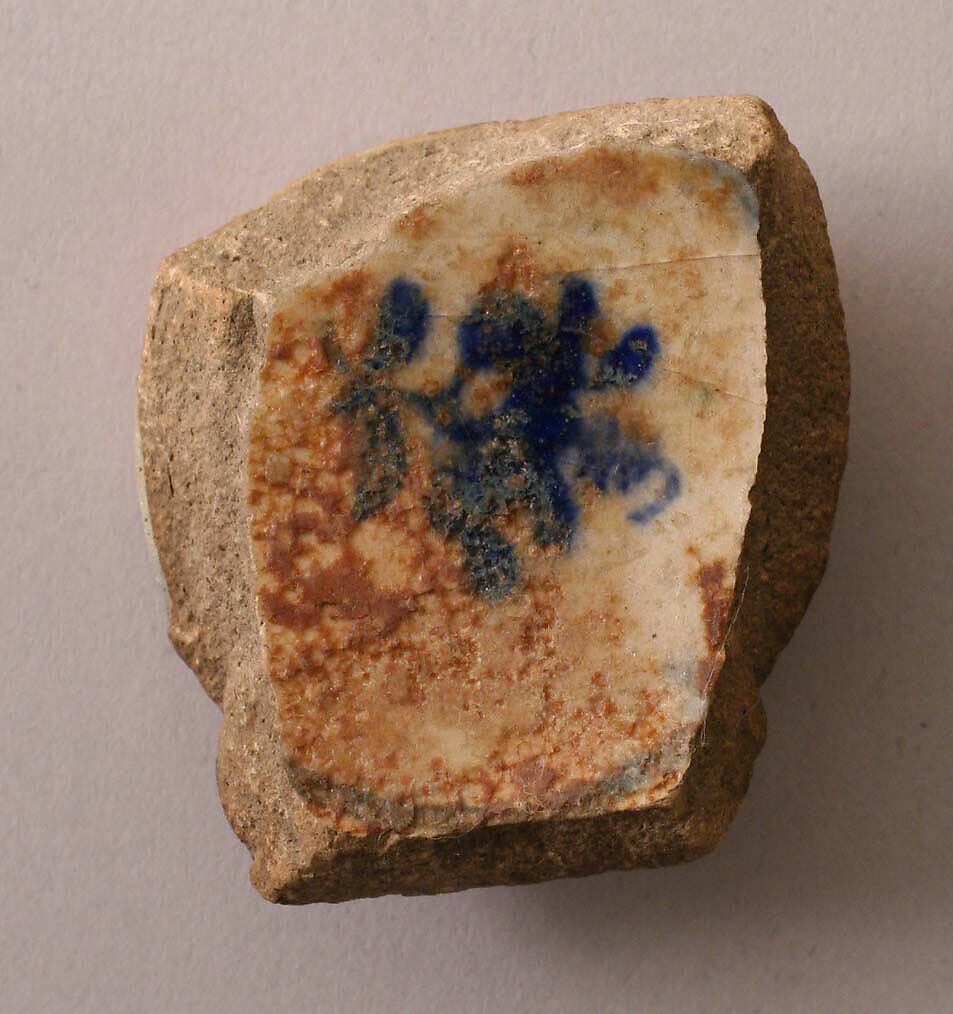 Fragment, Stonepaste; painted under transparent glaze 