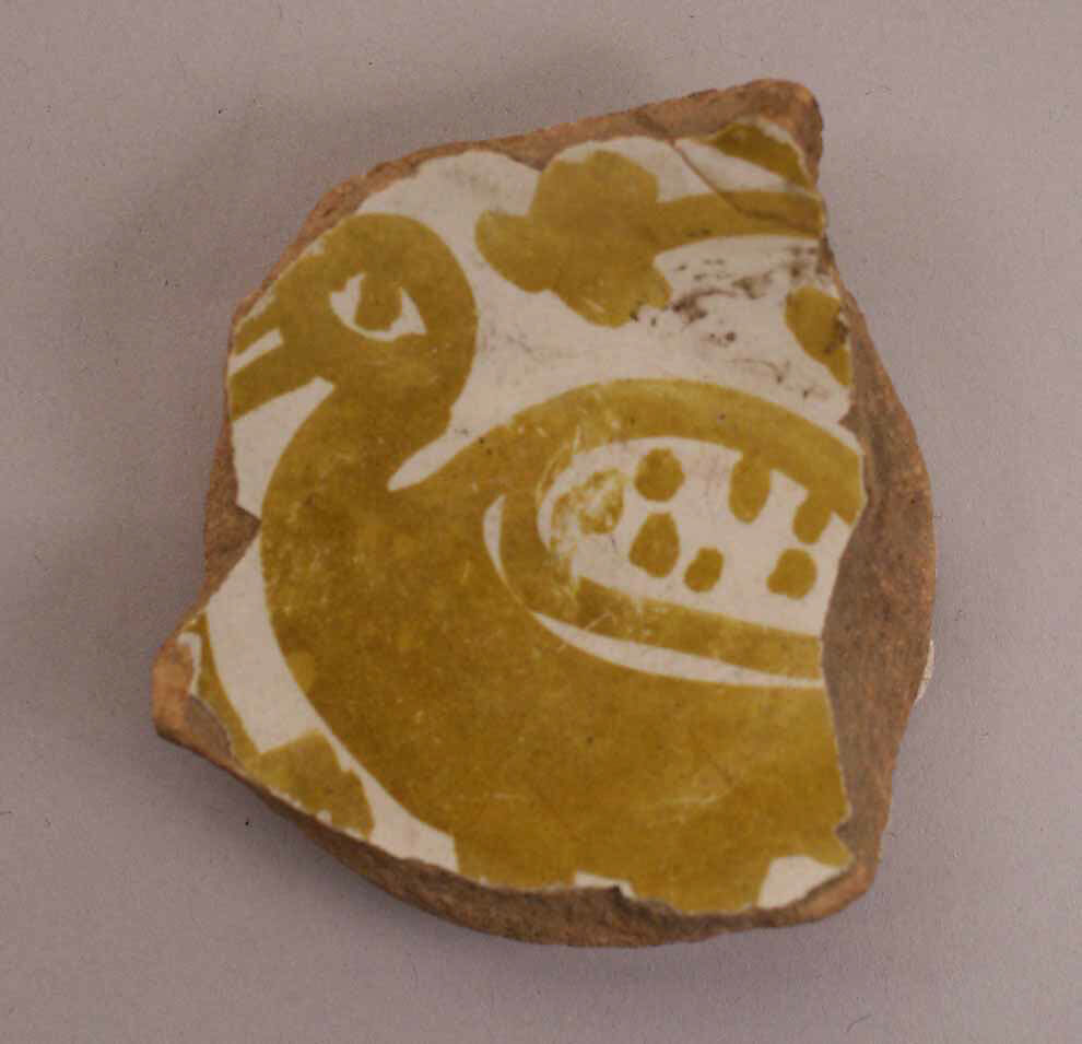 Ceramic Fragment, Stonepaste; painted under transparent glaze 