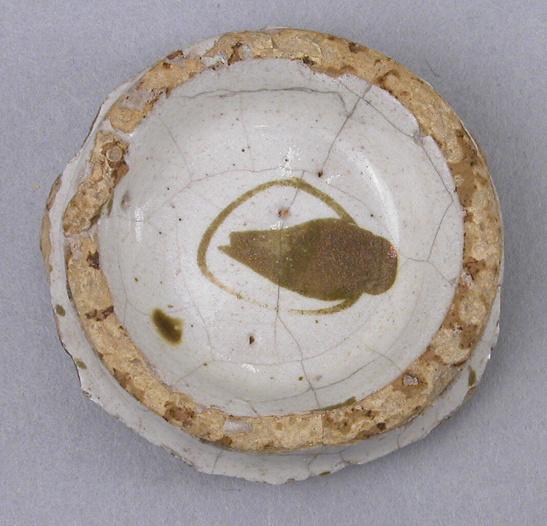 Ceramic Fragment, Stonepaste; painted under transparent glaze