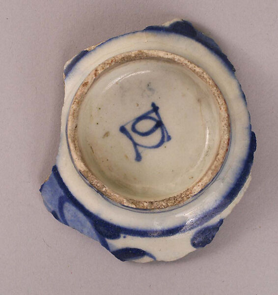 Ceramic Fragment, Stonepaste; painted under transparent glaze