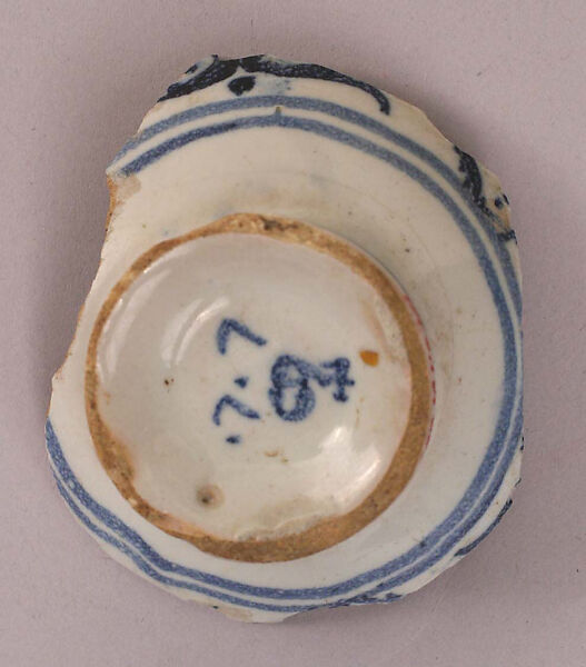 Ceramic Fragment, Stonepaste; painted under transparent glaze