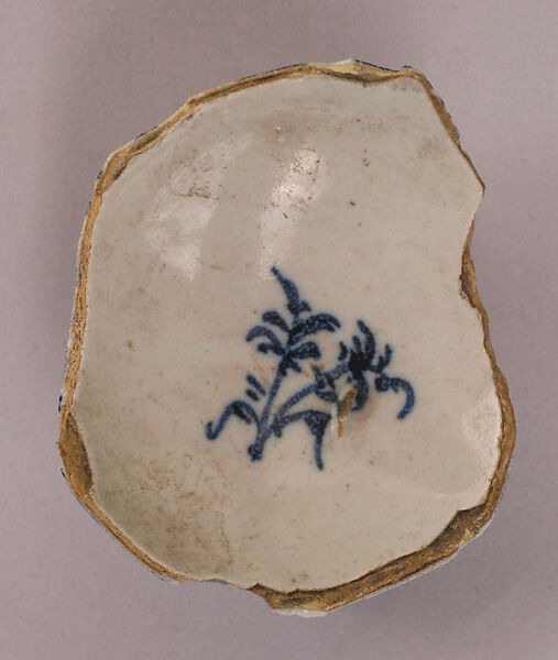 Fragment, Stonepaste; painted under transparent glaze 