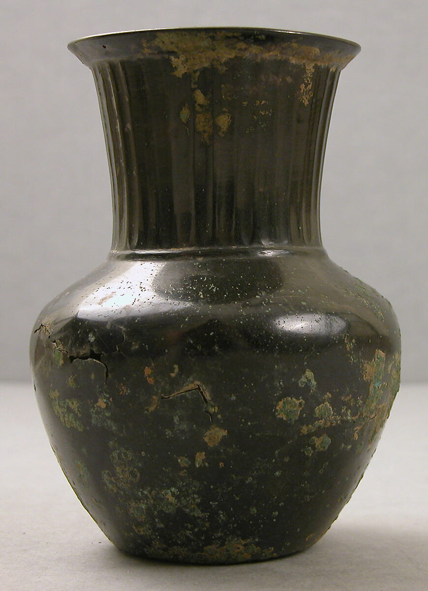 Vase, High-tin bronze; hammered