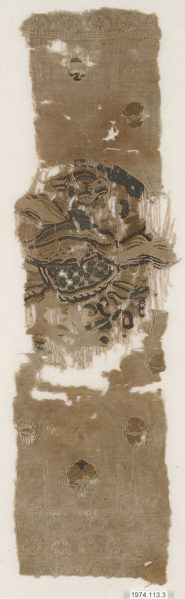 Textile Fragment, Linen and wool; tapestry-woven