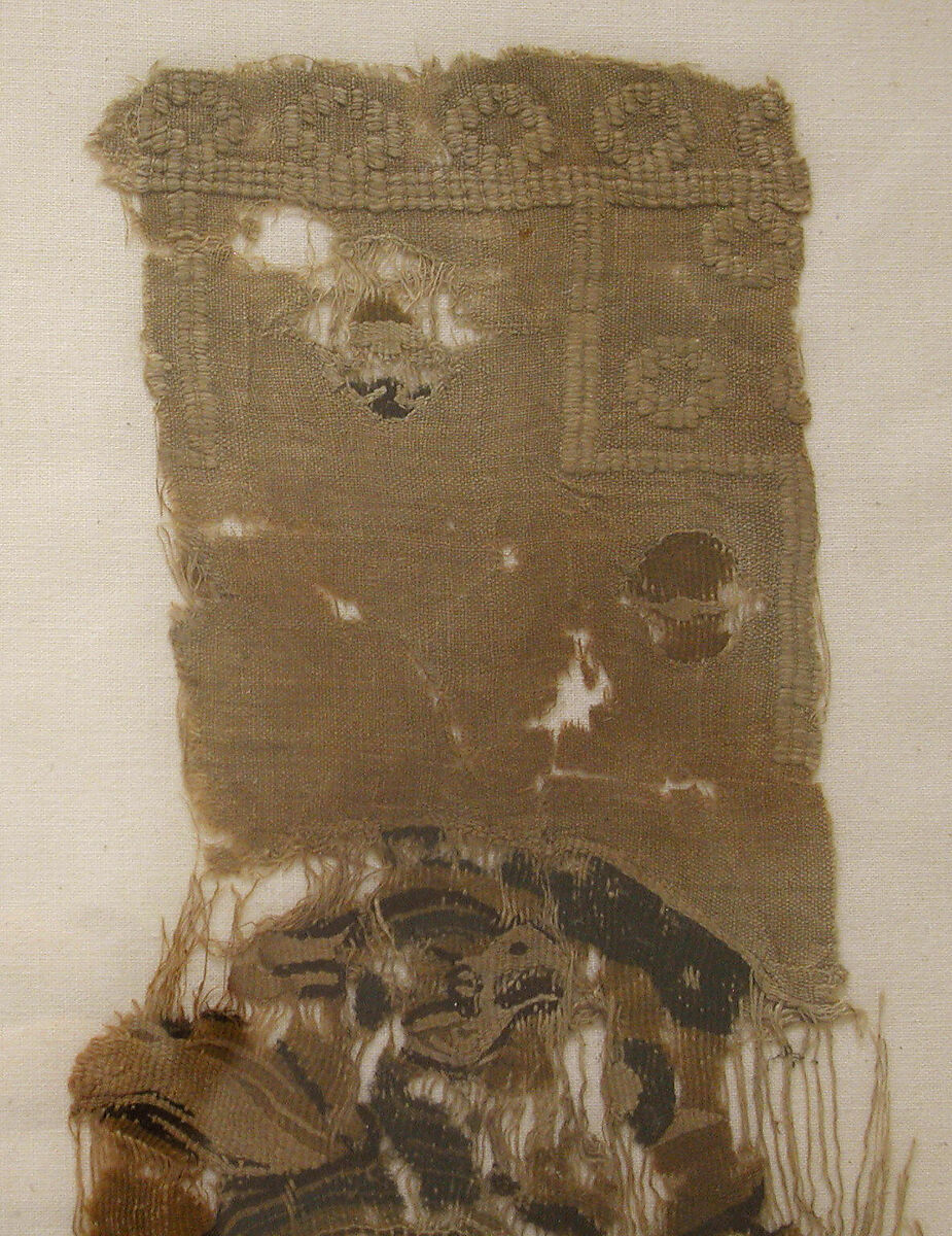 Textile Fragment, Linen and wool; tapestry-woven