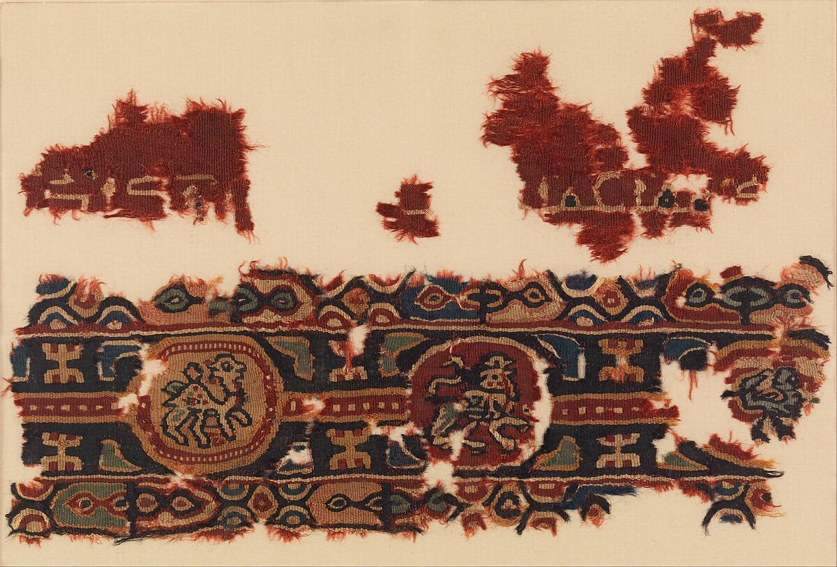 Tiraz with Medallions, Wool; tapestry weave 